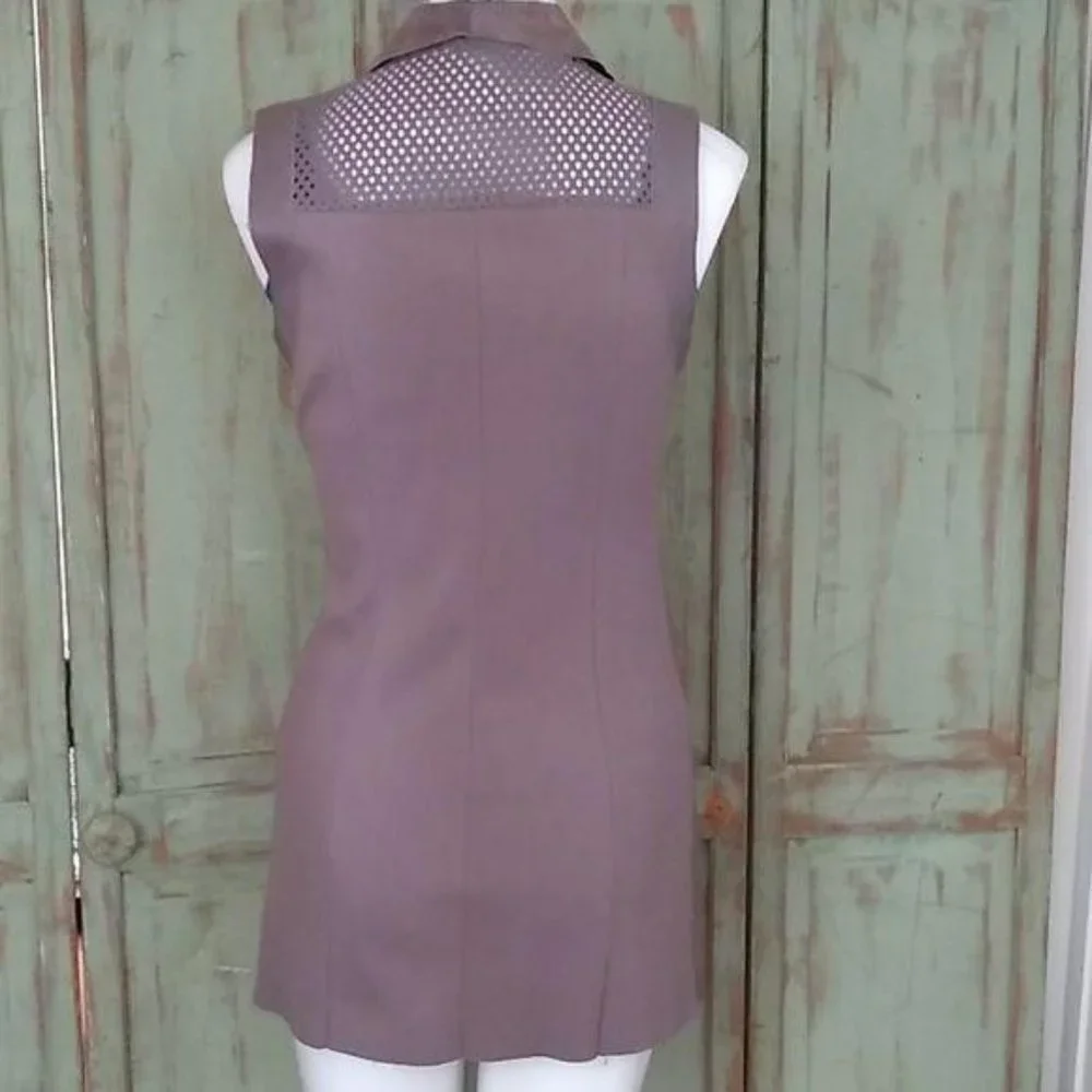 Los Angeles Leather Vest sleeveless Brown NWT - Picture 5 of 8